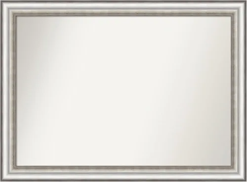 Miniatura 270 de Amanti Art Espejo de baño plateado para sobre el fregadero, 26 x 26 pulgadas, espejo cuadrado de plata antigua, marco de madera tradicional mediano
