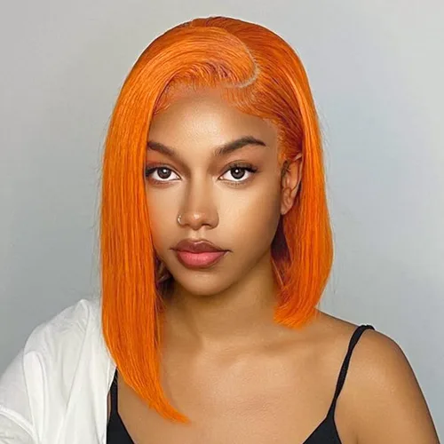 Miniatura 18 de Peluca Bob de Cabello Humano 13x4 Encaje Frontal HD Pelucas Bob de Encaje Frontal Cortas y Rectas para Mujeres Negras Cabello Humano Pre-Desplumado