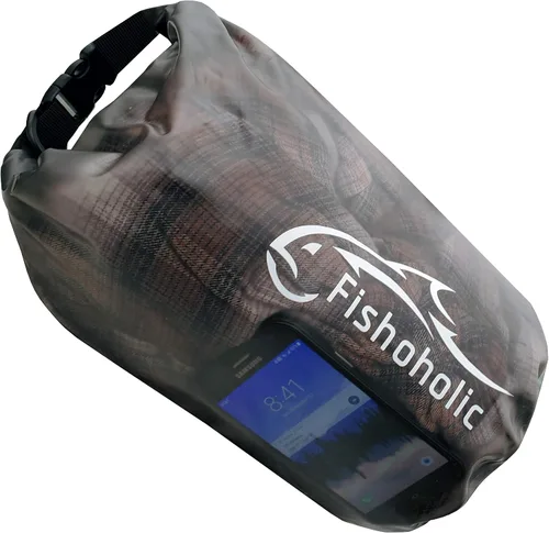 Miniatura 8 de Fishoholic Bolsa seca – Bolsas de equipo impermeables – Broche a prueba de fallas – Hecho resistente y duradero para kayak, barco, pesca, Semi claro