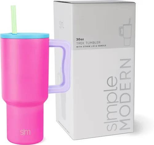 Miniatura 64 de Simple Modern Vaso Trek de 40 oz con Asa y Tapa con Pajilla Vaso de Viaje Aislado de Acero Inoxidable Apto para Portavasos Slumberland