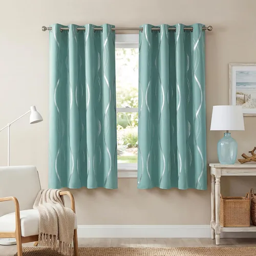 Miniatura 133 de NICETOWN Paneles de Cortinas Opacas para Dormitorio - Tratamiento de Ventanas con Aislamiento Térmico, Ojales Sólidos, Cortinas Opacas con Diseño