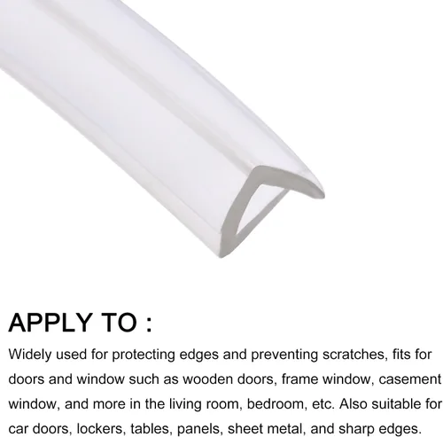 Miniatura 5 de METALLIXITY Bordes de borde (9.84 pies), 1 unidad, sello en U de PVC para tira de sellado de borde de 0.197-0.236 in, para sellos de ventana