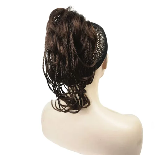 Miniatura 5 de Wiginway - Extensión de pelo sintético trenzado hecho a mano con pinza para la mandíbula, promedio #H16-613 Rubio dorado más claro con reflejos