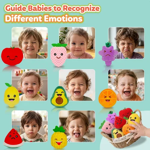 Miniatura 4 de Juguetes sensoriales para niños, paquete de 8 mini frutas de peluche suave para niñas o niños como decoraciones de fiesta, juguetes de simulación