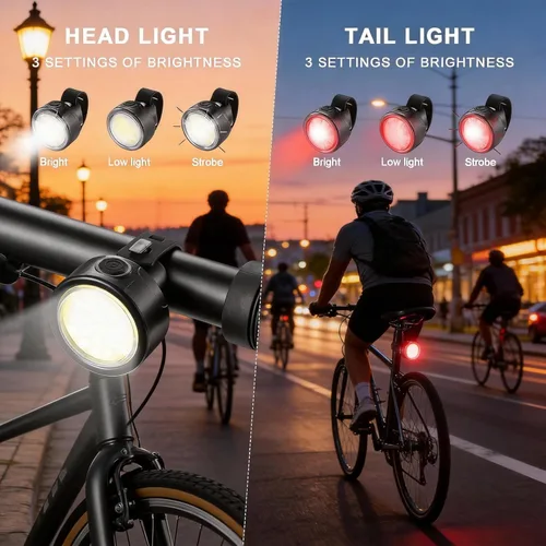 Miniatura 4 de Super Bright Bike Lights for Night Riding - Front and Rear LED Bicycle Lights for Road and Mountain Bikes& Night Safety Cycling Light