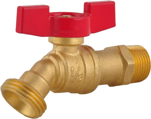 Miniatura 7 de LD Valve - Manguera macho Bibb 1/2 pulgada MIP X 3/4 pulgadas MHT para riego de jardín, babero de manguera de cierre de 1/4 con mango en T