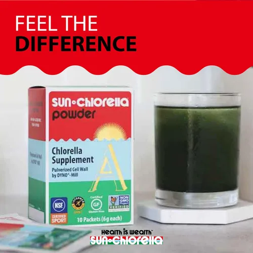 Miniatura 7 de Sun Chlorella Suplemento superalimento de algas verdes en polvo que apoya el bienestar de todo el cuerpo, la defensa inmunológica, la salud