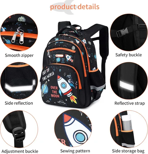 Miniatura 6 de Mochila infantil para niños de primaria kínder, preescolar, 16 pulgadas, multifuncional, bonita gran capacidad