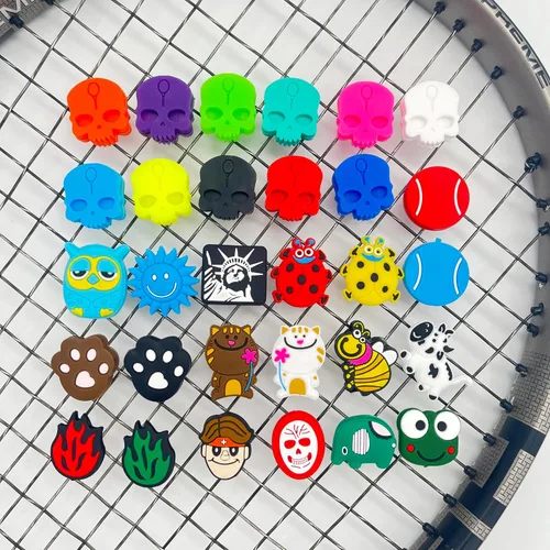 Miniatura 3 de Amortiguadores de vibraciones de raqueta de tenis (11/30 paquetes) Amortiguadores de choque de raqueta de tenis con forma de dibujos animados