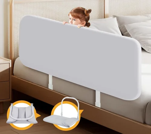 Miniatura 12 de Rieles de cama para niños pequeños para viajes, barandilla de cama portátil para cuna, camas individuales, queen, matrimonial, king, fácil