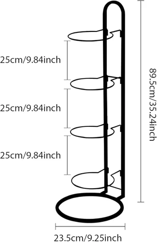 Miniatura 3 de Nuevo estante de almacenamiento de bolas, soporte de almacenamiento de bolas de cubo de 4 niveles, soporte de baloncesto de acero al carbono