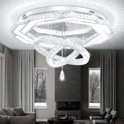 Miniatura 27 de Flashing God Candelabros de cristal modernos de 12 pulgadas, lámpara de techo de montaje empotrado, mini lámpara LED regulable para pasillo, lámpara
