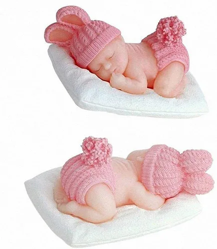 Moldes para velas de baby shower, molde de silicona para jabón de bebé para dormir, molde de caramelo para fiesta de cumpleaños, herramienta de
