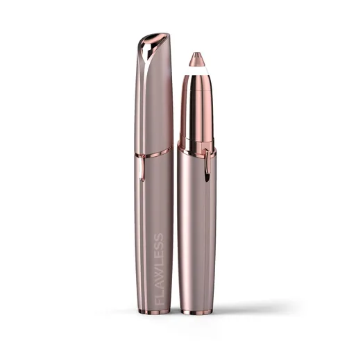 Finishing Touch Flawless Brows - Depiladora de cejas eléctrica para mujer con luz LED para eliminación instantánea y sin dolor del vello facial Rosa