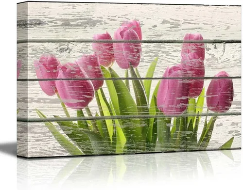 Miniatura 48 de wall26 - Obra de arte con estampado de madera de ciervo en bosque de abedules - Lienzo rústico para pared, arte para el hogar - 16 x 24 pulgadas