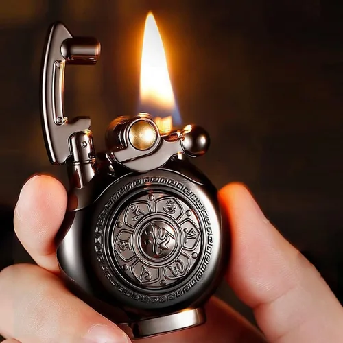 Alivio de presión, encendedor relajante, encendedor antiguo vintage para ansiedad, reutilizable, resistente al viento, encendedores geniales,