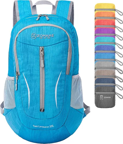 Miniatura 14 de ZOMAKE Mochila plegable ultraligera de 25 litros, mochilas de senderismo plegables resistentes al agua, mochila plegable pequeña para viajes