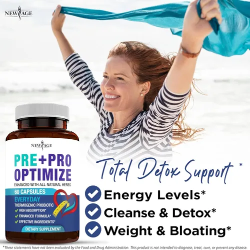 Miniatura 3 de NEW AGE Probióticos Pro Optimize para mujeres, menopausia, salud digestiva, apoyo para hinchazón, sofocos, apoyo articular, sudores nocturnos, salud