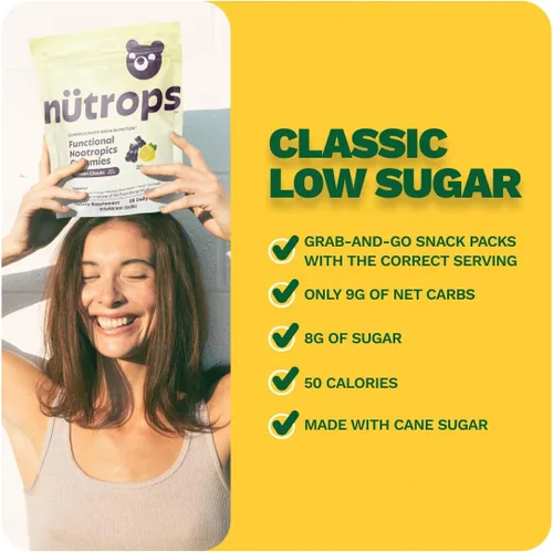 Miniatura 7 de Nutrops Gomitas de Hongo Melena de León para Adultos, Nootrópicos Funcionales, Suplemento Cerebral a Base de Hierbas para Energía, Salud Cerebral