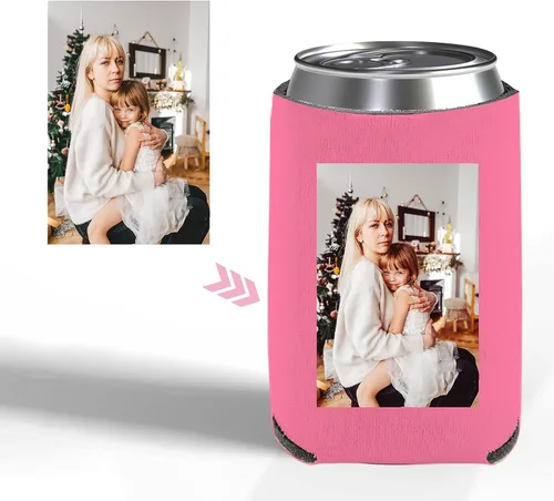 Miniatura 3 de Enfriadores de cerveza personalizados con manga de lata, 20 unidades, enfriador de latas personalizado con logotipo de foto para bodas, pesca, Negro