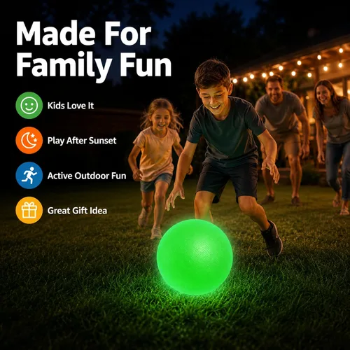 Miniatura 7 de Hiboom Pelotas de juguete que brillan en la oscuridad de 8.5 pulgadas para patio de recreo, bolas rebotantes con bomba para niños y adultos, parque