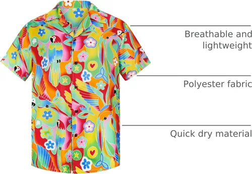Miniatura 16 de Camisa hawaiana para hombre, con estampado floral, cómoda, con botones, casual, manga corta, ropa de playa para hombre