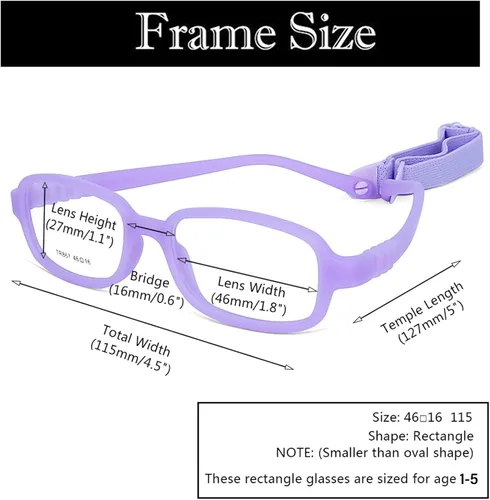 Miniatura 4 de AQWANO Children Optical Glasses Frame tr90 Flexible Bendable One-piece Safe Eyeglasses Girls Boy