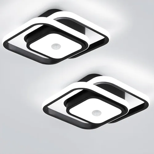 Miniatura 10 de Lámpara de techo LED con sensor de movimiento de 12.6 pulgadas para interiores, 36 W 6000 K, lámpara de techo blanca de montaje empotrado moderna