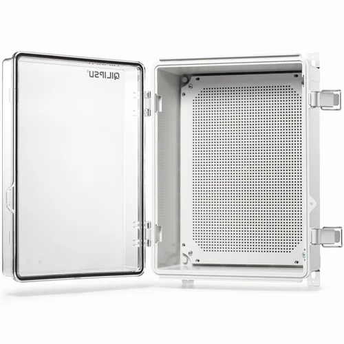 Miniatura 26 de QILIPSU - Caja de conexiones de acero inoxidable con tapa, bisagras y placa de montaje, universal, impermeable IP67, plástico ABS, gris, recinto