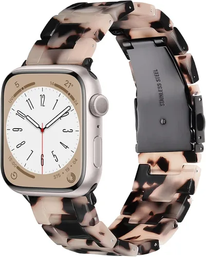 Miniatura 45 de V.R.HOPE Correa de Resina para Reloj Compatible con Apple Watch para Mujeres 38mm 40mm 41mm 42mm Oro Rosa Ligero Pulsera de Pulsera para iWatch Beige