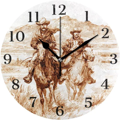 Miniatura 19 de Reloj de pared de amapola de maíz con flores azules, silencioso, sin tictac, funciona con pilas, 9.5 pulgadas para cocina, hogar, sala de estar