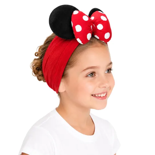 Miniatura 5 de Diadema para bebé niña con orejas de ratón y lazo de lunares 3D, diadema ancha para recién nacido, bebé y niña, accesorios para la cabeza