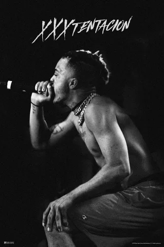 Miniatura 5 de Póster de XXXtentacion en etapa en blanco y negro XXXtentacion Merch Bad Vibes Forever XXX 17 Arte de álbum Skins Trap Music Estética XXXtenations