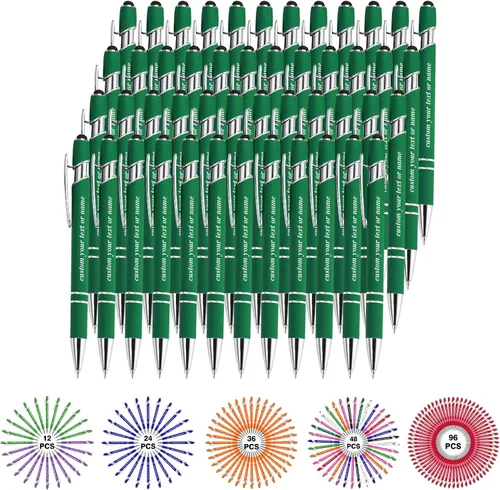 Miniatura 15 de Bolígrafos personalizados con nombre a granel, juego de bolígrafos personalizados, lápiz capacitivo grabado, logotipo, texto, regalo para negocios