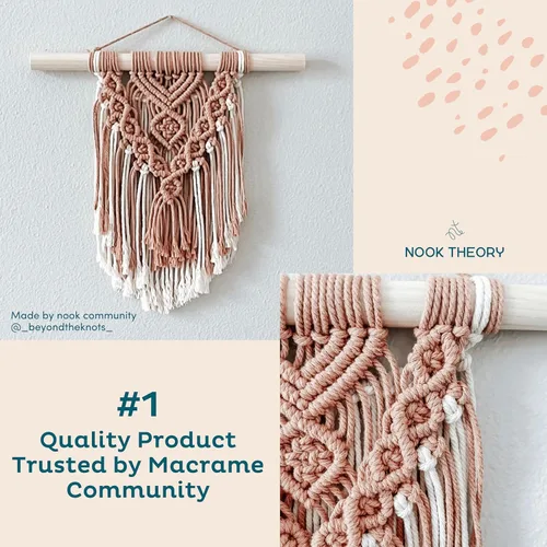 Miniatura 2 de Nook Theory - Cuerda de macramé de 3 mm, 220 yardas de cuerda de algodón, hilo de 4 mm y 5 mm, cuerda para manualidades, perfecta para colgantes
