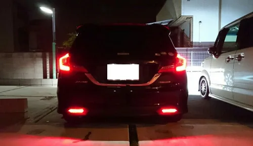 Miniatura 4 de iJDMTOY Lentes ahumadas 60-SMD LED Reflector de parachoques compatibles con Honda Civic Sedan 2013-2015, funciona como faros antiniebla traseros