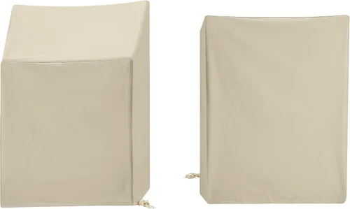Miniatura 2 de Crosley Furniture Fundas impermeables para muebles de patio, juego de 2 piezas para sillas de comedor, color marrón Beige Bronceado