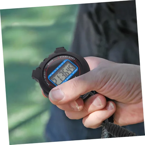 Miniatura 7 de Cronómetro deportivo digital con alarma de fecha, temporizador de alta precisión para natación, correr, yoga, cronómetro negro para entrenadores