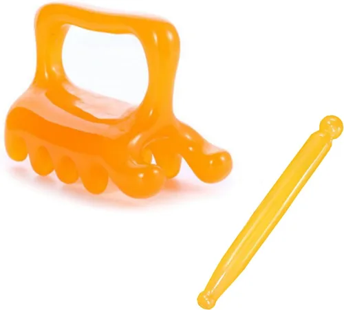 Paquete de 2 herramientas de masaje facial, masajeador de resina para cuello, hombros y espalda, alivia la bursitis, nueva forma de resina,
