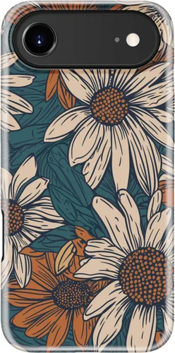 Miniatura 110 de Funda para iPhone 12 Mini, compatible con carga inalámbrica, protección de doble capa con elegante diseño de flores silvestres, silicona suave +