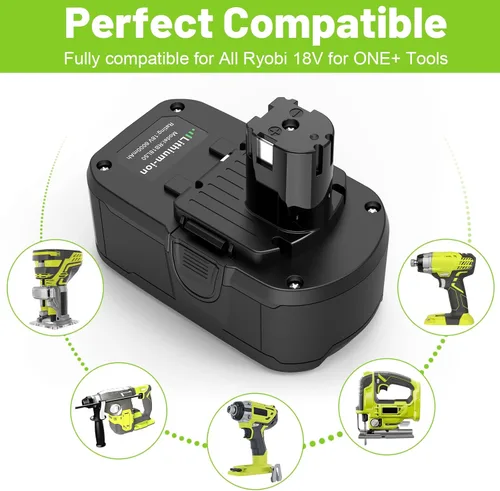 Miniatura 2 de Paquete de 2 baterías de repuesto de 6.0Ah 18V P108 para batería Ryobi de 18 V P109 P102 P103 P105 P107 Ryobi ONE+ batería de iones de litio