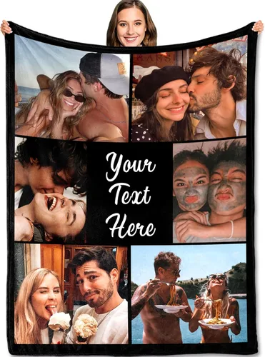 Miniatura 7 de Yofair - Manta personalizada con imagen y texto "I Love You" para aniversario, regalos, boda, mujeres, hombres, pareja, novio, novia, esposa y esposo