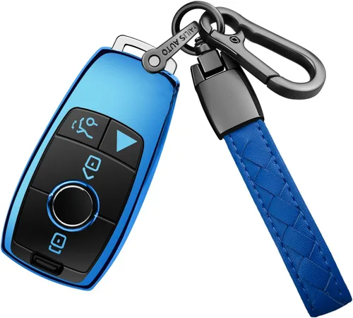 Miniatura 12 de Funda para llavero Mercedes Benz con llavero, carcasa de protección completa de TPU suave compatible con Mercedes Benz Clase E, Clase S desde 2018