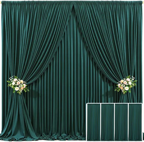 Miniatura 37 de Cortina de fondo beige de 10x10 para bodas y fiestas, cortina de fondo beige sin arrugas para fotos, cortinas de fondo para decoración de baby Gris