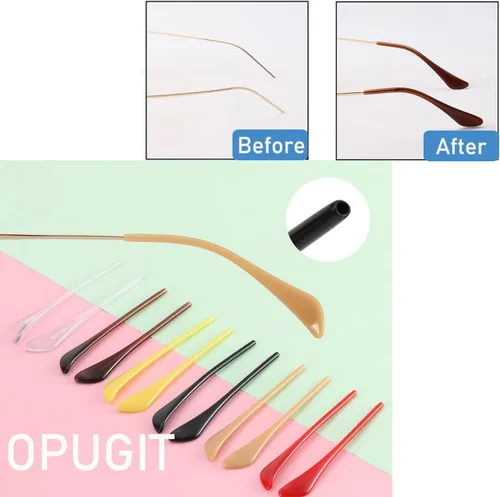 Miniatura 7 de Puntas de extremo de las patillas, puntas de extremo de gafas de plástico antideslizantes, piezas de calcetín de oreja, funda de tubo, puntas