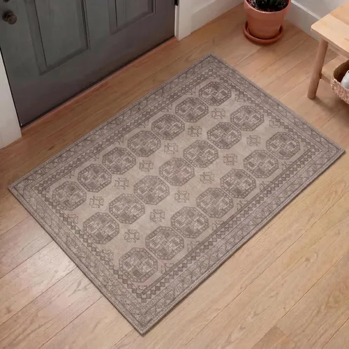 Miniatura 91 de Kuden Alfombra pequeña de 2 x 3, lavable a máquina, parte trasera antideslizante, estilo vintage, suave, pelo bajo, alfombras de área para entrada