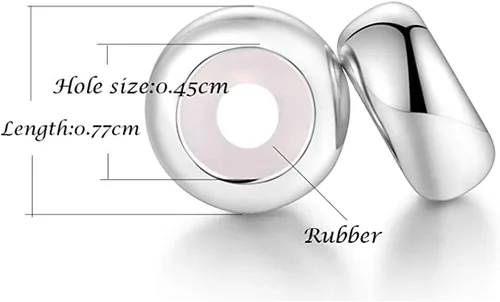 Miniatura 6 de GW Abalorios redondos de plata de ley 925 para pulseras de dijes para mujeres