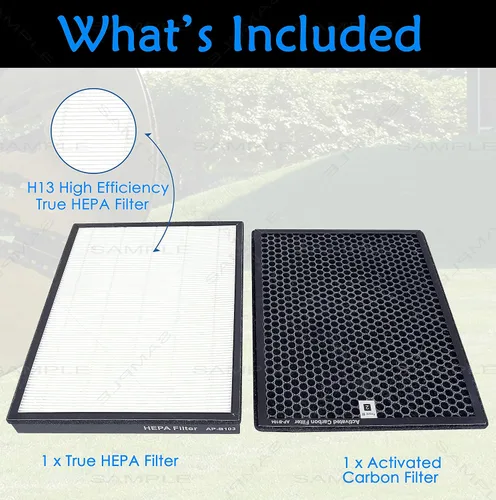 Miniatura 2 de Filtro de repuesto HEPA auténtico, compatible con el juego de filtros Alexapure Breeze AP-B102 y 3049, incluyendo filtro HEPA verdadero de grado H13