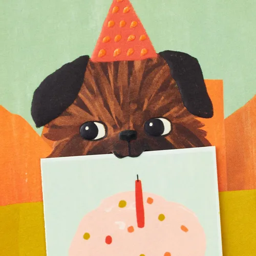 Miniatura 4 de Hallmark Tarjeta de cumpleaños (Puppy in a Party Hat)
