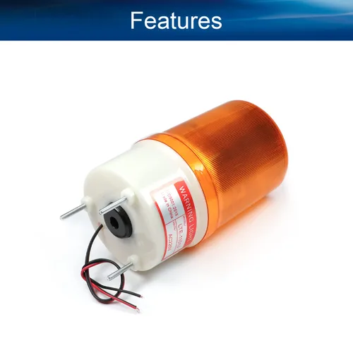 Miniatura 4 de Bettomshin Bombilla de advertencia estroboscópica de 90 dB, 220 V CC 1 W, torre de señal industrial con zumbador, lámpara indicadora de alarma